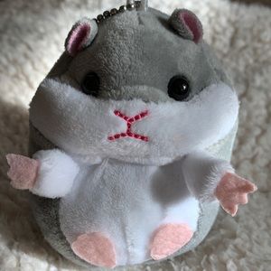 Cute Gray Hamster Keychain